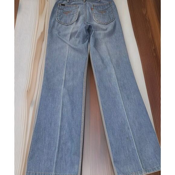 Vtg 1980's Levis METAL CLASP Orange TABRARE DESIGN DENIM JEANS Actual Sz 29x32